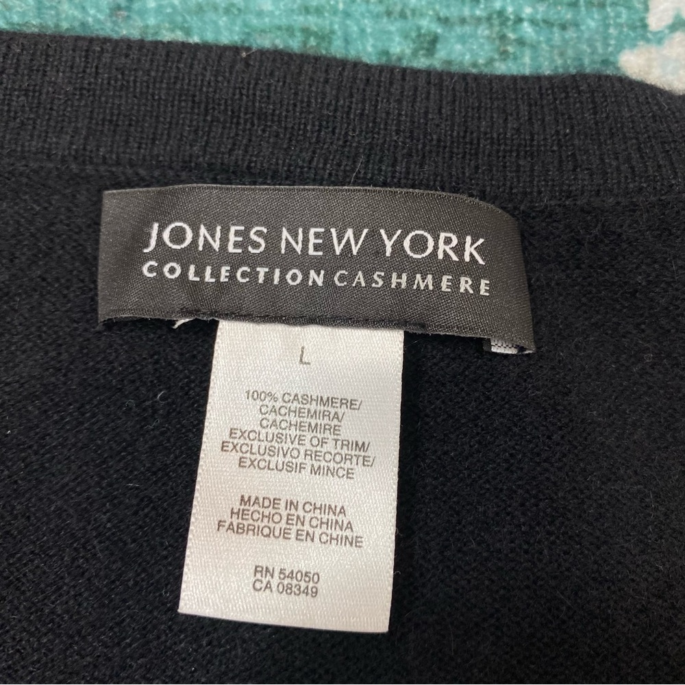 NWT 100% Cashmere Jones New York Black Sleeveless Sweater Knit Tank Top … - Picture 6 of 13